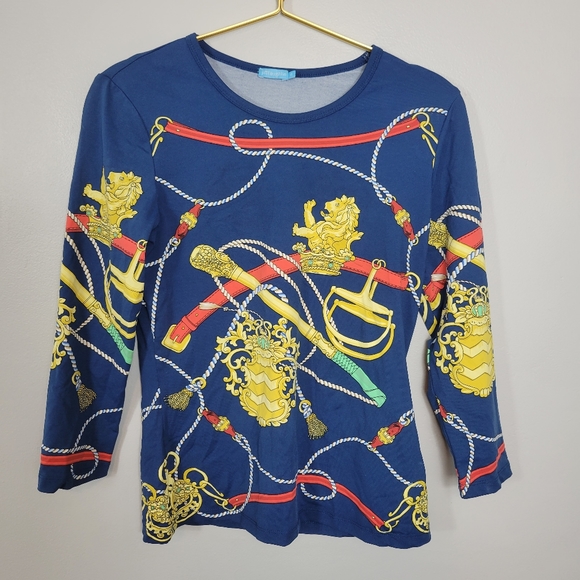 Extra Small J. McLaughlin Equestrian Horse Knit Top xs - Picture 1 of 6